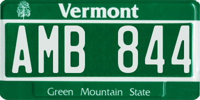 VT license plate AMB844