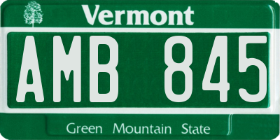 VT license plate AMB845
