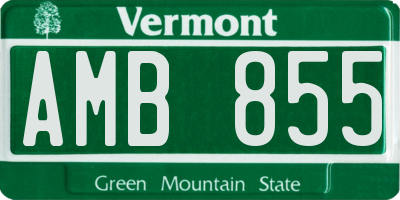 VT license plate AMB855