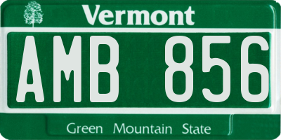 VT license plate AMB856