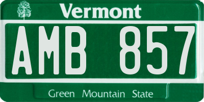 VT license plate AMB857