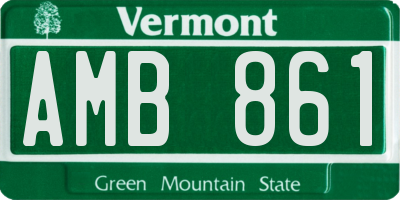 VT license plate AMB861
