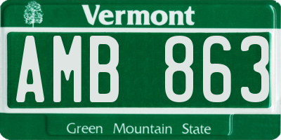 VT license plate AMB863