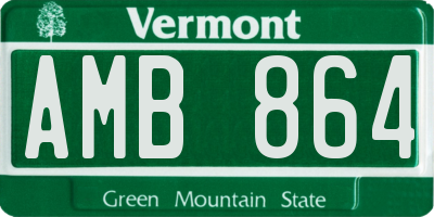 VT license plate AMB864