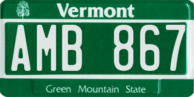 VT license plate AMB867