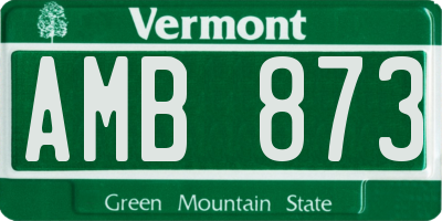 VT license plate AMB873