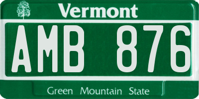 VT license plate AMB876