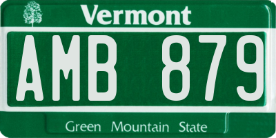 VT license plate AMB879