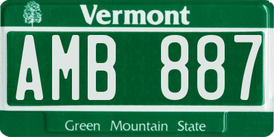VT license plate AMB887