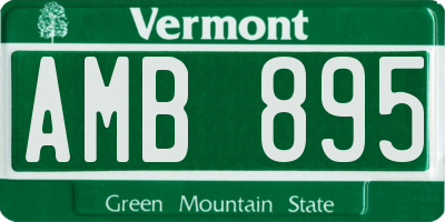 VT license plate AMB895