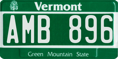 VT license plate AMB896