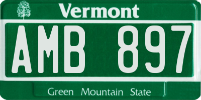 VT license plate AMB897
