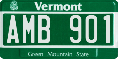 VT license plate AMB901