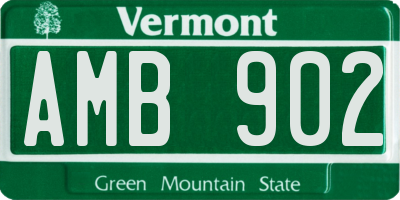 VT license plate AMB902