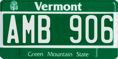 VT license plate AMB906