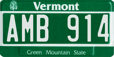 VT license plate AMB914