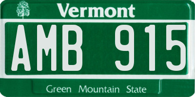 VT license plate AMB915