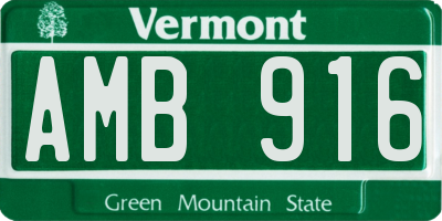 VT license plate AMB916