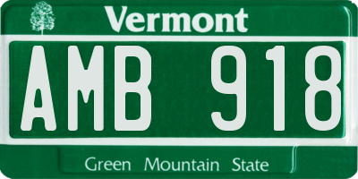 VT license plate AMB918