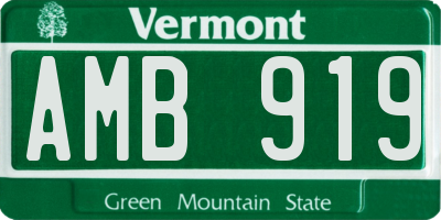 VT license plate AMB919