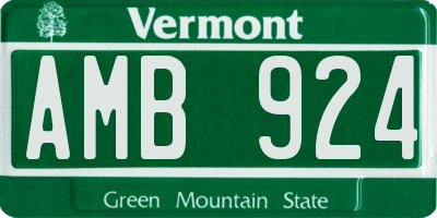 VT license plate AMB924