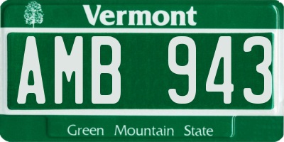 VT license plate AMB943