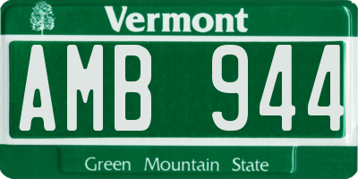 VT license plate AMB944