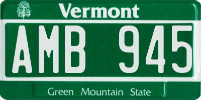 VT license plate AMB945