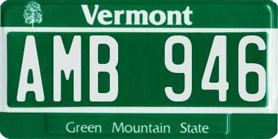 VT license plate AMB946