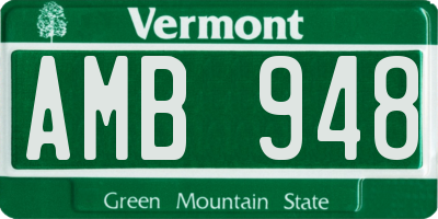 VT license plate AMB948