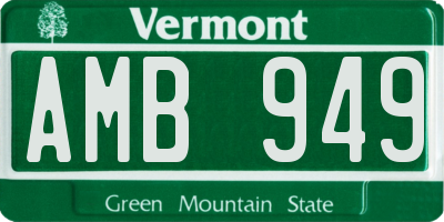 VT license plate AMB949