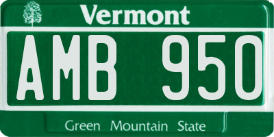 VT license plate AMB950