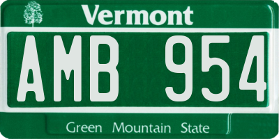 VT license plate AMB954