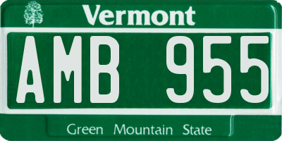 VT license plate AMB955