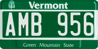 VT license plate AMB956