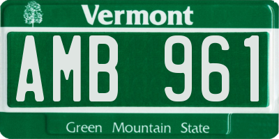 VT license plate AMB961