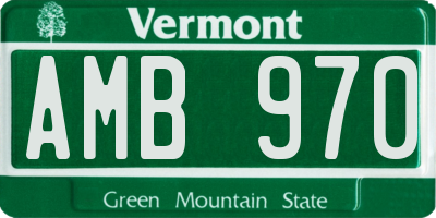 VT license plate AMB970
