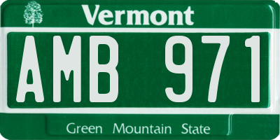 VT license plate AMB971