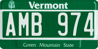 VT license plate AMB974