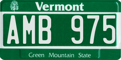 VT license plate AMB975
