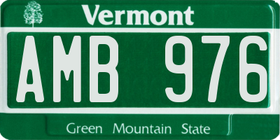 VT license plate AMB976