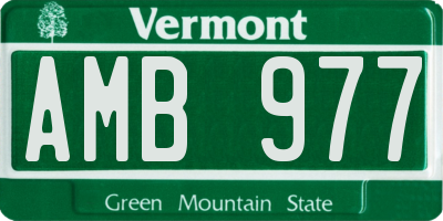 VT license plate AMB977