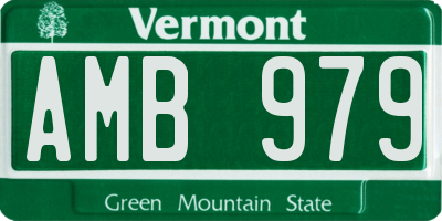 VT license plate AMB979