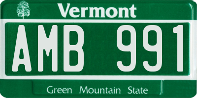VT license plate AMB991