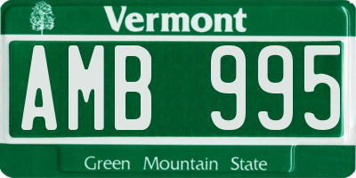 VT license plate AMB995