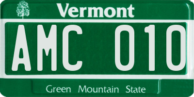 VT license plate AMC010