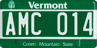 VT license plate AMC014