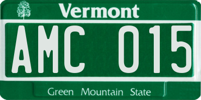 VT license plate AMC015