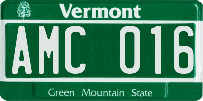 VT license plate AMC016