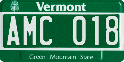 VT license plate AMC018